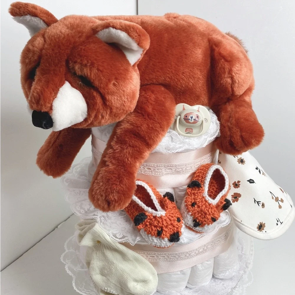 Fox Woodland Diaper Cake